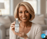 Verified Illumina Rewind customer holding serum bottle