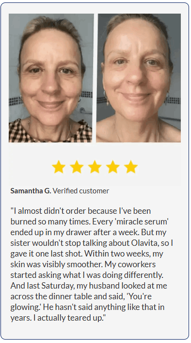 Luminara Rewind before and after results showing visibly smoother skin texture and improved radiance.